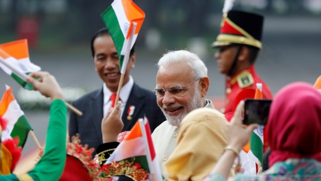PM India Narendra Modi di Istana Merdeka. Foto: REUTERS/Darren Whiteside