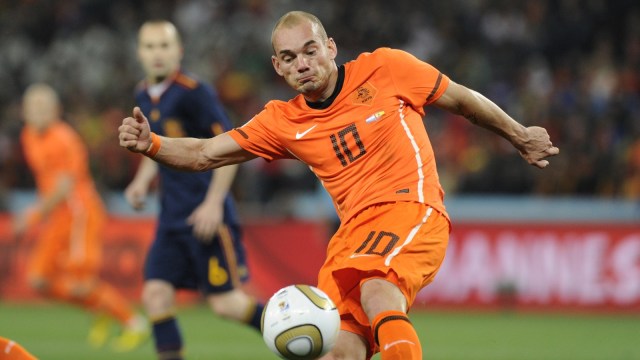 Sneijder di Piala Dunia 2010. (Foto: JAVIER SORIANO / AFP)