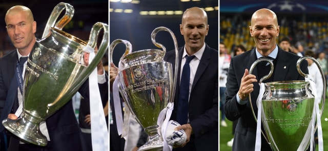 Zidane juara Liga Champions 3 kali. (Foto: AFP/Bouys, Fife, Monteforte)