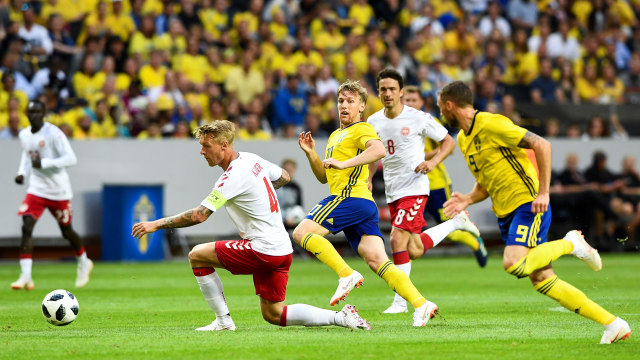 Swedia vs Denmark (Foto: Jonathan NACKSTRAND / AFP)