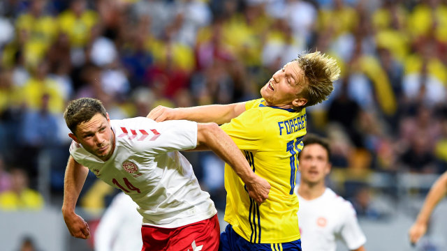 Swedia vs Denmark (Foto: Jonathan NACKSTRAND / AFP)