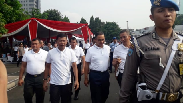 Idham dan Anies di soft launcing Berteman Jakarta (Foto: Fadjar Hadi/kumparan)