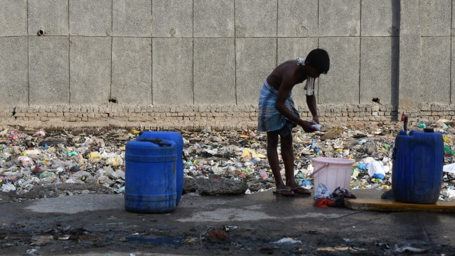 Distrik Taimur Nagar di New Delhi (Foto: Dominique Faget/AFP)