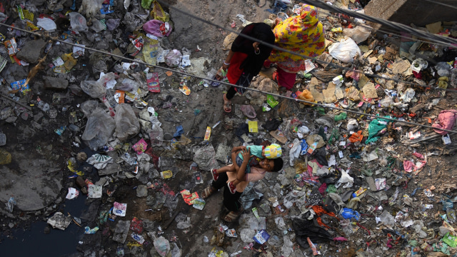 Distrik Taimur Nagar di New Delhi (Foto: Dominique Faget/AFP)