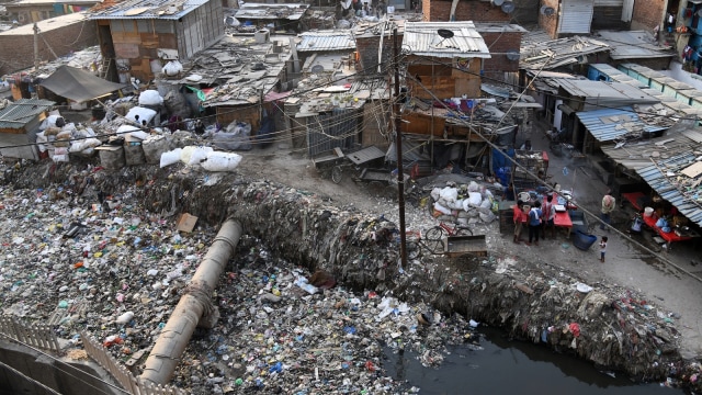 Distrik Taimur Nagar di New Delhi (Foto: Dominique Faget/AFP)