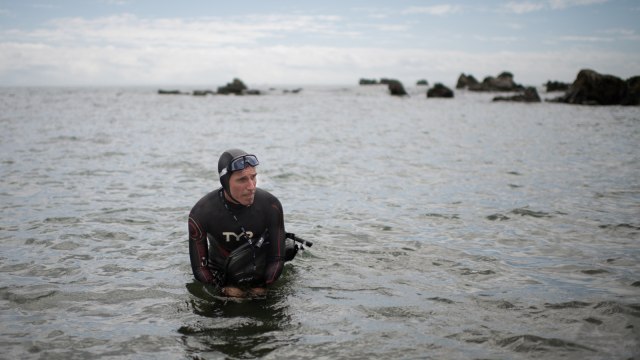 Ben Lecomte taklukan lautan pasifik. (Foto: AFP/Martin Bureau)
