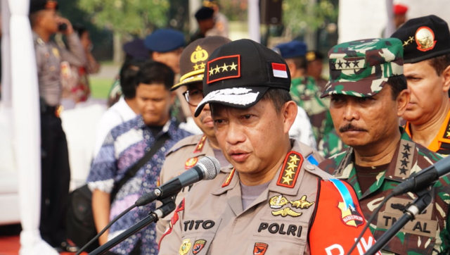 Kapolri Jenderal Tito K. berikan keterangan pers. (Foto:  Fitra Andrianto/kumparan)