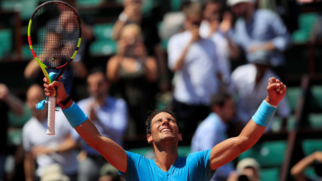 Nadal usai menang di perempat final. (Foto: REUTERS/Gonzalo Fuentes)