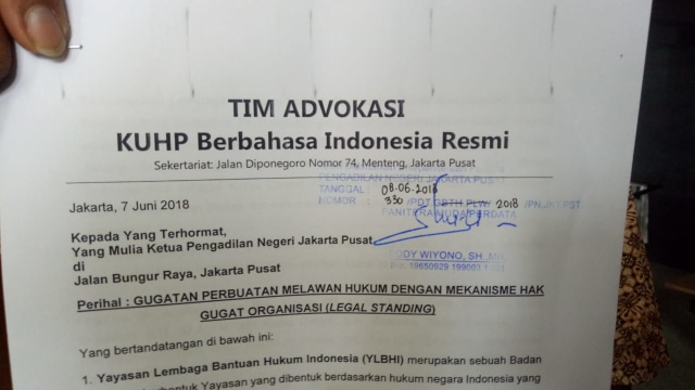 Laporan Tim Advokasi KUHP Berbahasa Indonesia (Foto: Adhim Mugni/kumparan)