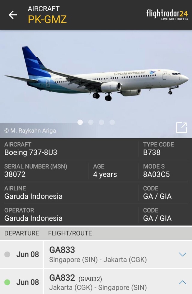 Flight radar Garuda Indonesia. (Foto: Dok. Istimewa)