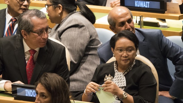 Menlu saat Voting Dewan Keamanan di PBB  (Foto: Don EMMERT/AFP)