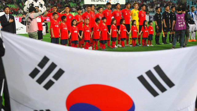 Timnas Korea Selatan. (Foto: Jung Yeon-je/AFP)