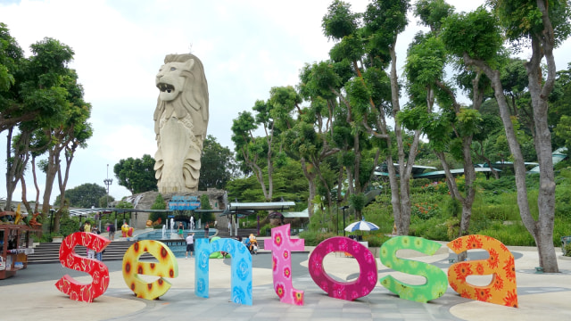 Patung Merlion, Pulau Sentosa. (Foto: Dok. Wikimedia Commons)