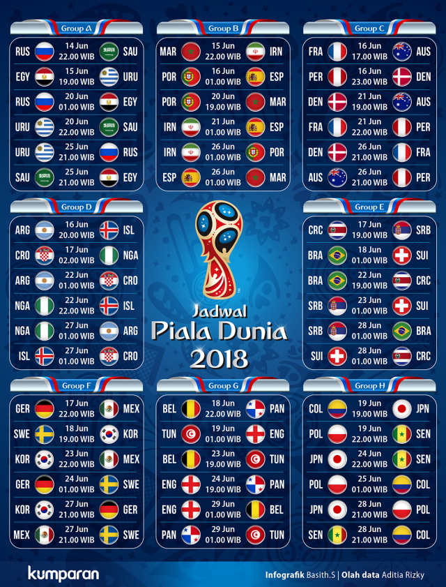 Jadwal Piala Dunia 2018. (Foto: -)