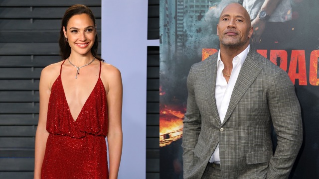 Gal Gadot dan Dwayne Johnson (Foto: AFP/VALERIE MACON, JEAN-BAPTISTE LACROIX)