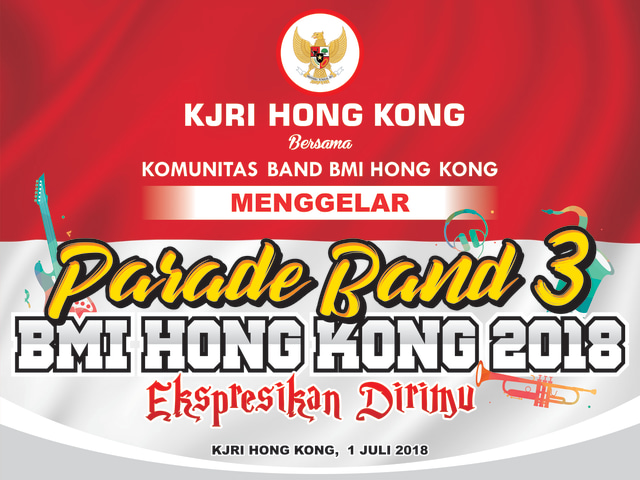 KJRI Hong Kong Bersama Komunitas Band BMI Hong Kong Gelar Parade Band 1 Juli