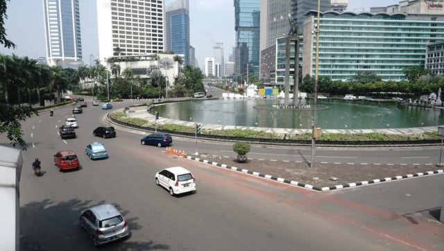 Jakarta Lengang di Bundaran Hotel Indonesia (Foto: Helmi Afandi/kumparan)