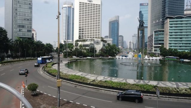 Jakarta Lengang di Bundaran Hotel Indonesia (Foto: Helmi Afandi/kumparan)