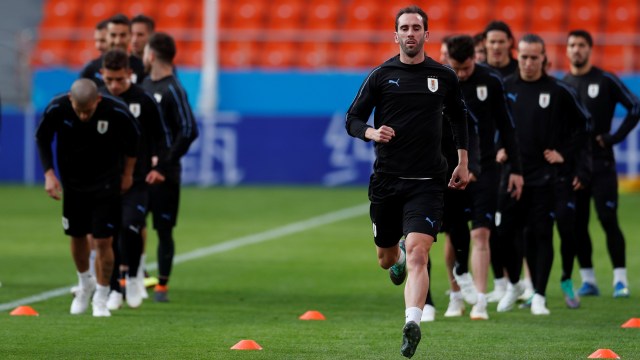 Latihan Timnas Uruguay. (Foto: REUTERS/Andrew Couldridge)