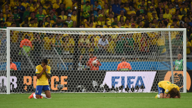 Brasil kalah 1-7 dari Jerman, PD 2014. (Foto: PEDRO UGARTE / AFP)