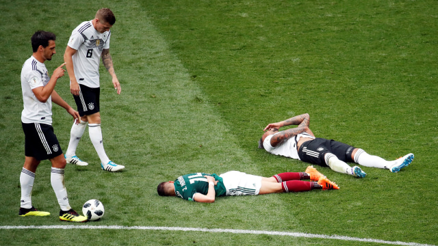 Laga Jerman vs Meksiko. (Foto: REUTERS/Christian Hartmann)