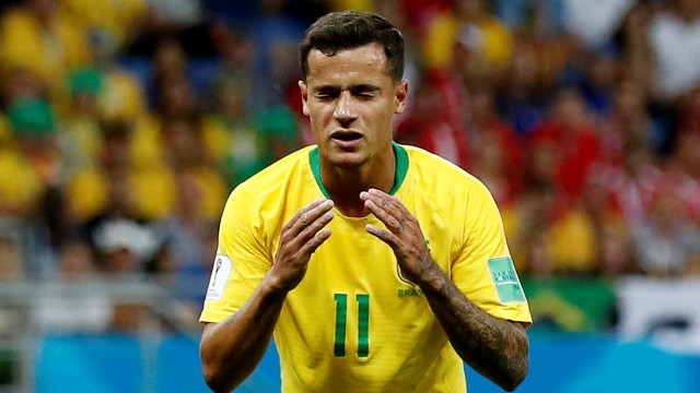 Coutinho di laga melawan Swiss. Foto: REUTERS/Damir Sagolj