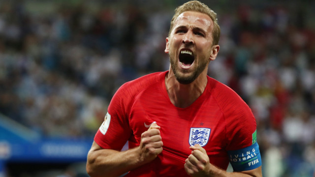 Selebrasi Kane usai cetak gol untuk Inggris. (Foto: REUTERS/Sergio Perez)