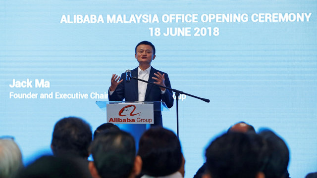 Jack Ma resmikan kantor Alibaba di Malaysia. (Foto: Lai Seng Sin/Reuters)