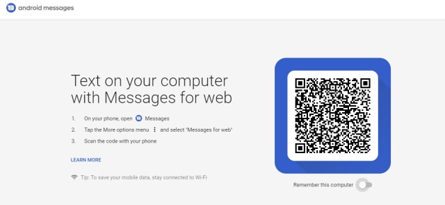 Halaman situs Android Messages. (Foto: Situs Android Messages)