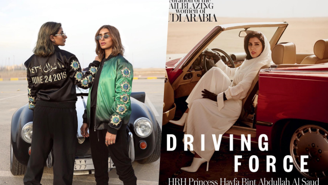 Perempuan Saudi mengemudi (Foto: dok.Instagram @moekhoja & @voguearabia)