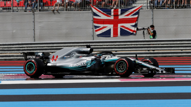 Hamilton di GP Prancis 2018. (Foto: Reuters/Jean-Paul Pelissier)