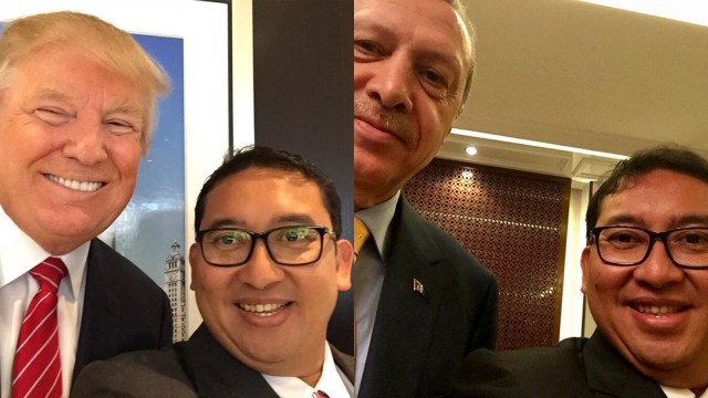 Fadli Zon bersama Trump dan Erdogan. (Foto: twitter @fadlizon)