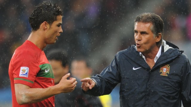 Ronaldo dan Queiroz di Timnas Portugal. (Foto: FRANCISCO LEONG / AFP)