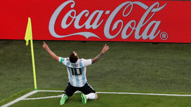 Perayaan gol Lionel Messi. (Foto: REUTERS/Lee Smith)