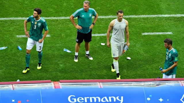 Kesedihan pemain Jerman. (Foto: Reuters/Dylan Martinez)