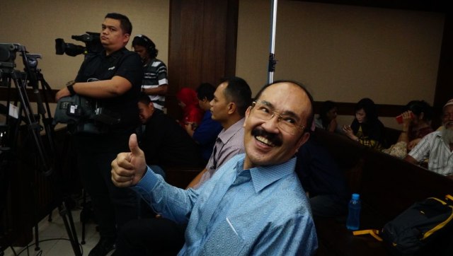 Fredrich Yunadi di Pengadilan Tipikor Foto: Nugroho Sejati/kumparan