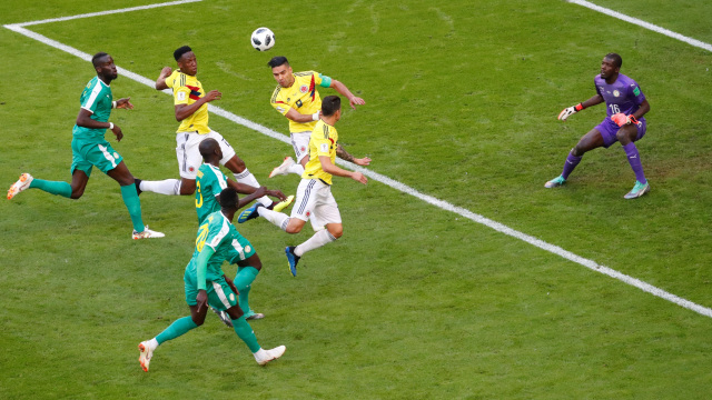 Laga Senegal vs Kolombia. (Foto: REUTERS/David Gray)