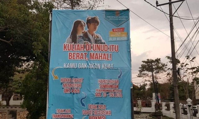 Baliho 'Dilan 1990' soal Protes Mahalnya Kuliah di Universitas Udayana
