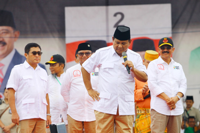 Prabowo berorasi (Foto: Antarafoto/Darwin Fatir)