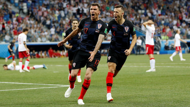 Selebrasi Mario Mandzukic usai mencetak gol. (Foto: Darren Staples/Reuters)