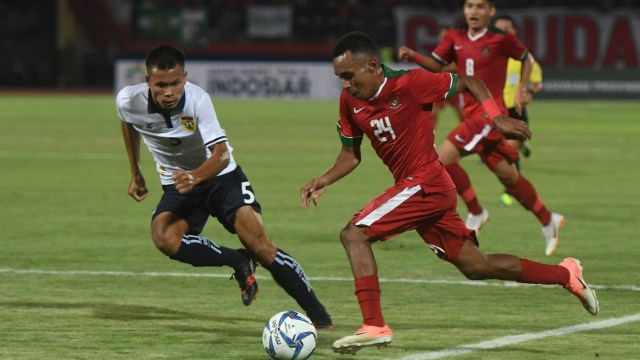 Indonesia kalahkan Laos 1-0. (Foto: Zabur Karuru/ANTARA FOTO)