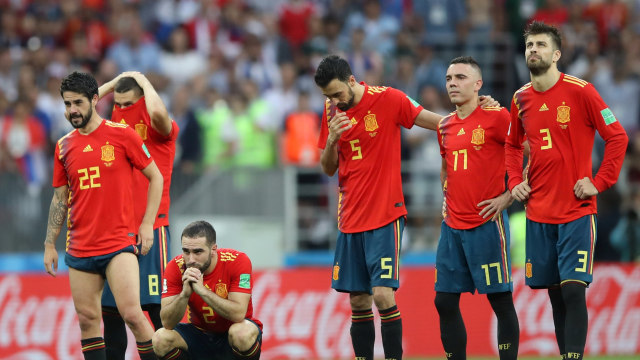 Kekecewaan Timnas Spanyol Usai Gagal di Rusia (Foto: REUTERS/Carl Recine)