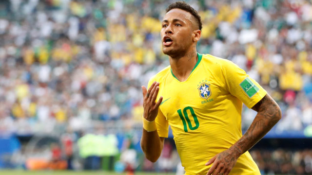 Neymar merayakan golnya. (Foto: REUTERS/Carlos Garcia Rawlins)