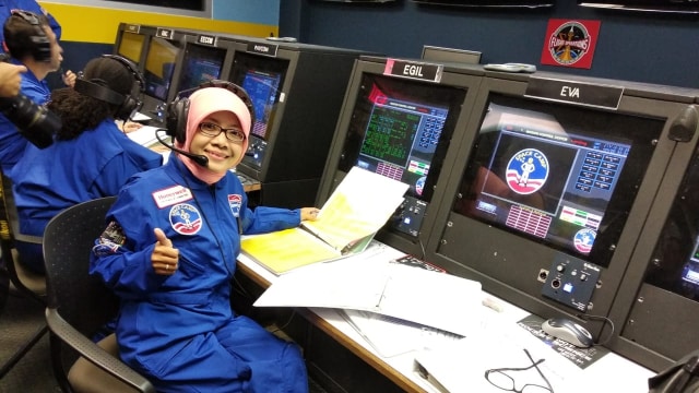 Pelatihan astronaut dan luar angkasa di U.S. Space & Rocket Center (USSRC) di Huntsville, Alabama, Amerika Serikat. (Foto: Dok. Nur Fitriana )