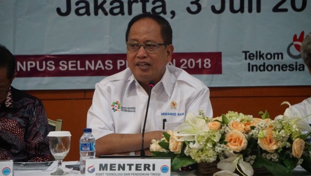 Konferensi pers pengumuman hasil penetapan SBMPTN 2018 di Kemenristekdikti Jakarta, Selasa (3/7). (Foto: Irfan Adi Saputra/kumparan)