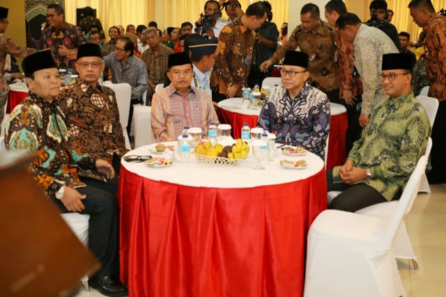 Wapres Jusuf Kalla menghadiri Halalbihalal Pimpinan Pusat Muhammadiyah di Kantor Pusat PP Muhammadiyah, Menteng, Jakarta Pusat, Rabu (4/7). (Foto: Dok. Tim Media Wapres)