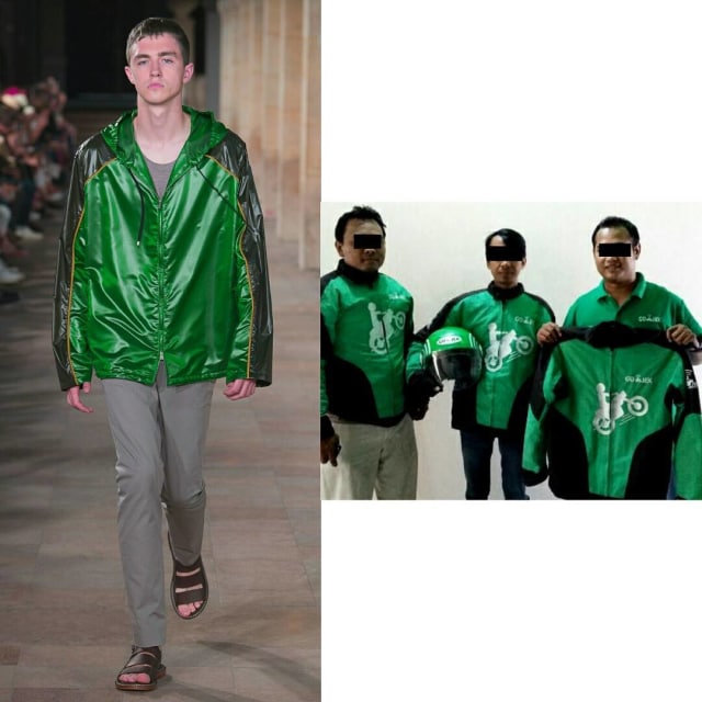 Jaket Hermes yang mirip Gojek (Foto: Just Erwin - Instagram)