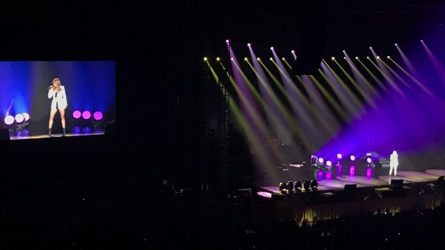 Véronic DiCaire pada pembukaan konser Celine Dion 2018 di Jakarta (Foto: Tika/kumparan)