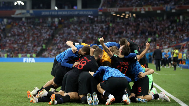 Selebrasi para pemain Kroasia.  (Foto: REUTERS/Carl Recine)