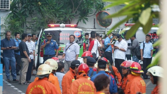 Pemadam kebakaran di Kemenhub (Foto: Nugroho Sejati/kumparan)